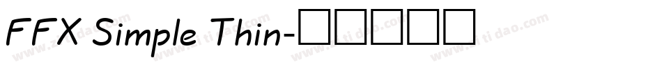 FFX Simple Thin字体转换